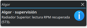 RPM reading recovered notification