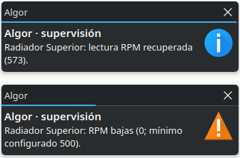 Alerts: low RPM and recovery